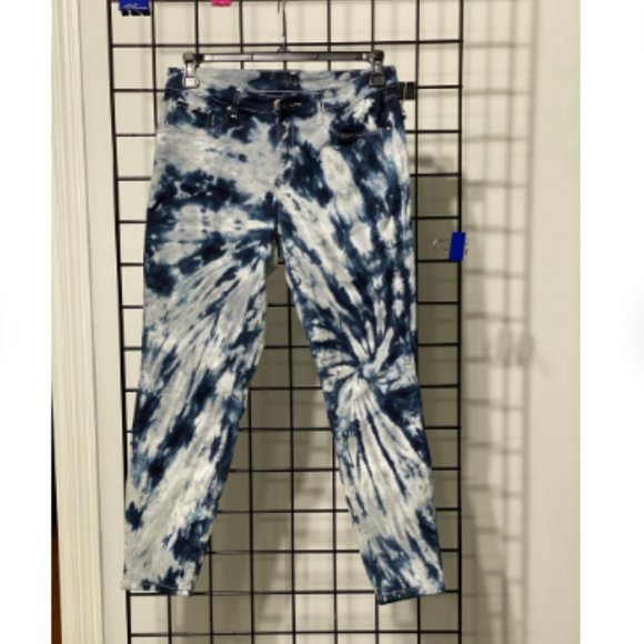 Ladies Tie Dye Jeans High Waist Short